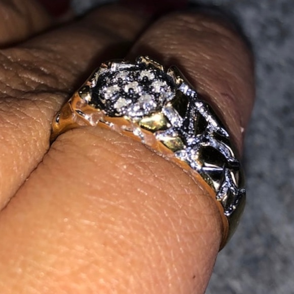 Real Diamond Men Pinky Ring, best gift for men, not Moissanite not CZ  best gift - Picture 3 of 8